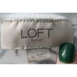 Loft  Floral Cardigan‎ Sweater Button Front 3/4 Sleeve Blue White XL Photo 3