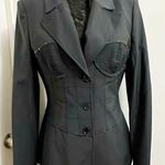 ZARA Black Long Sleeve Distressed Fitted Blazer Photo 0