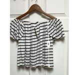 0092) NWT $49 Gianni Bini Top Blouse‎ Crop Shirt Size Xsmall New Black White Photo 4