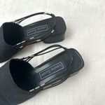 Laura Scott Vintage 90s Black Mule Slingback Heels Block Heel Square Toe 8.5M Photo 5