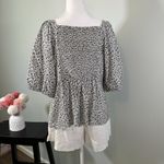 Old Navy XL Peasant Top Blouse Puffed Sleeve Smocked Back Floral Print Button Photo 1
