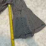 Neiman Marcus  black white checked off shoulder bell sleeve blouse large Photo 7