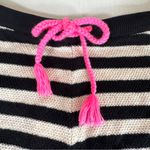 NWT Lisa Todd Summer Lovin’ black/cream stripe heart knit shorts sz Medium Black Photo 7