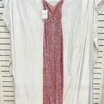 Nookie NWT Fantasy Sequin Halter Neck Side Slit Full Length Gown Rose Women's XS Photo 2