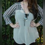 Gentle Fawn NWT‎  Solitude Cream and Black Relaxed Buttoned Blouse Boho Photo 0