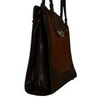 Marc Chantal MC Purse Faux Crocodile Embossed Leather Rusty Brown Handbag Photo 4