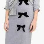J.Crew  Gray Pencil Skirt with Black Bow Details Photo 0