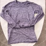 Lululemon  Swiftly Tech Long Sleeve Crew Heathered Black Cherry Purple Size 8 Photo 0