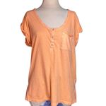 Aerie  Orange Top Henley Photo 2