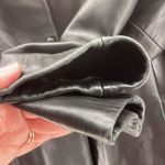 Jones New York Womens Leather Overcoat Size 12 Black Grunge Indie Punk Rock Photo 7