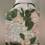 Shoshanna  Green and Cream Floral Lace Midi Dress Women's Roseia Cocktail Size 4 Photo 6
