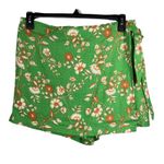 C&C California X-Large Faux Wrap Skort Floral Linen Pull-On Tie Side Hi-Rise Photo 0