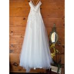 Lulus NWT Glorious Luxury White Sheer Tulle Embroidered Beaded Maxi Dress Sz XL Photo 3