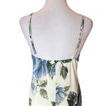 Thirty Thirty Babydoll Maxi Slip Dress Lace Trim Blue Floral Print Womens Medium White Photo 5