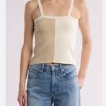 Madewell Two-Tone Camisole in Cream and Tan Photo 0