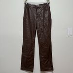 House Of CB  Inaya Chocolate Brown Stretch Vegan Leather Trousers Size Large Photo 4