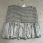 NWT Mother Denim the shimmer of light silver bubble over skirt Size M Photo 2