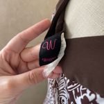 Wrapper Y2k  brown white paisley print form fitting dress cute retro small Photo 5