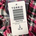 Torrid  Sleep Gauze Henley‎ Short Sleeve Plaid Pink Sleep Shirt Size 2X NWT Photo 8