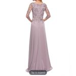 La Femme NWT  29251 Illusion Sleeves Floral Top Dress size 6 length app. 62in Photo 1