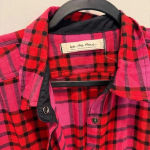 Free People  pacific dawn red plaid button down shirt s Photo 4