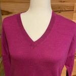 Crown & Ivy  Women's V-Neck Pullover Sweater Pink Size M Casual Photo 2