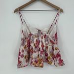 Waif Magenta Daisies Floral Eyelet Peplum Cami Top Photo 5