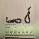 Trifari VTG  bracelet and earrings set silver tone black rope chain Photo 4