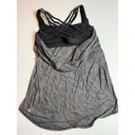 Lululemon Workout Tank Top‎ Sz 4 Gray Heathered Built In Bra Crisscross Back Photo 3