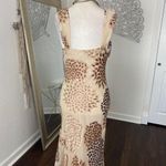 Vintage Cream Tan Floral Flower Mermaid Fairy Maxi Dress Made in USA M / 8 Photo 5