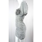 Storia Ruched Floral Blue Mini Dress Bodycon Short Sleeve Woman's Small NEW!! Photo 5