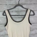 J. Crew Ribbed Tank with Contrast Size Small White Photo 2