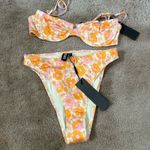 NWT Triangl Rhian Neon Pop Floral Bikini Set in Orange and Pink Size XS Photo 2
