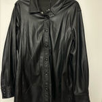 7 For All Mankind  Faux Black Leather Shacket Photo 0