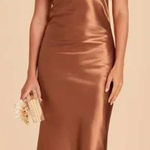 Birdy Grey  Lisa‎ Satin Slip Midi Dress Copper Size Small Wedding Guest Cowl Neck Photo 0