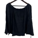 Michael Lauren  Black Carmelo Bell Sleeve Off Shoulder Top Small New Photo 0