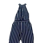 Flynn Skye Black White Striped High Neck Flare Jumpsuit Sz M Photo 1