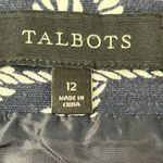 Talbots Skirt Size 12 Women Navy White Nautical Knots Rope Print Pockets Pencil Photo 5