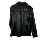 White House | Black Market  Faux Leather Utility Jacket‎ Button Front Small Photo 7