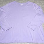 Lands' End Shaped Fit 3X Cotton Long Sleeve Amethyst Purple Office Church Mature Photo 0