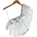 ZARA NWT Ruffle One Shoulder Top Sz Small Poplin Chic Photo 3