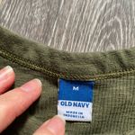 Old Navy Rib Knit Cotton Green Stretchy Sleeveless High Neck Tank Top‎ Ruffle Hem Medium Photo 1