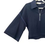 SAINTART Wide Sleeve Quarter Zip Sweatshirt Navy Small‎ Blue Photo 2