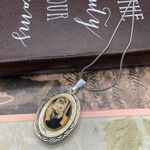 Audrey Hepburn Classic Icon Locket Pendant Necklace Stainless Steel Black Photo 1