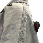 Y2K Nada Nuff Contempo Patch Zip Up Long Sleeve Jean Shirt Jacket Medium Blue Photo 12