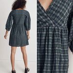 Madewell  Marianna Puff-Sleeve Mini‎ Dress in Plaid, forest, size XS Photo 3