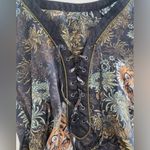 Custo Barcelona  Tiger and floral print 100%Silk tunic dress, long sleeve, size S Photo 9