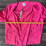 Nic+Zoe  Rumba Linen Blend Moto Jacket‎ Pink  L Organic Linen   $188 Photo 7