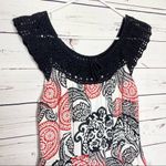 Eva Franco Crochet Trim Casual Boho Pinup Dress Size 4 Small Red Black White Photo 2