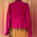 Anthropologie Luii Pink Corduroy Ruffle Button Front‎ Pockets Jacket Size Small Photo 6